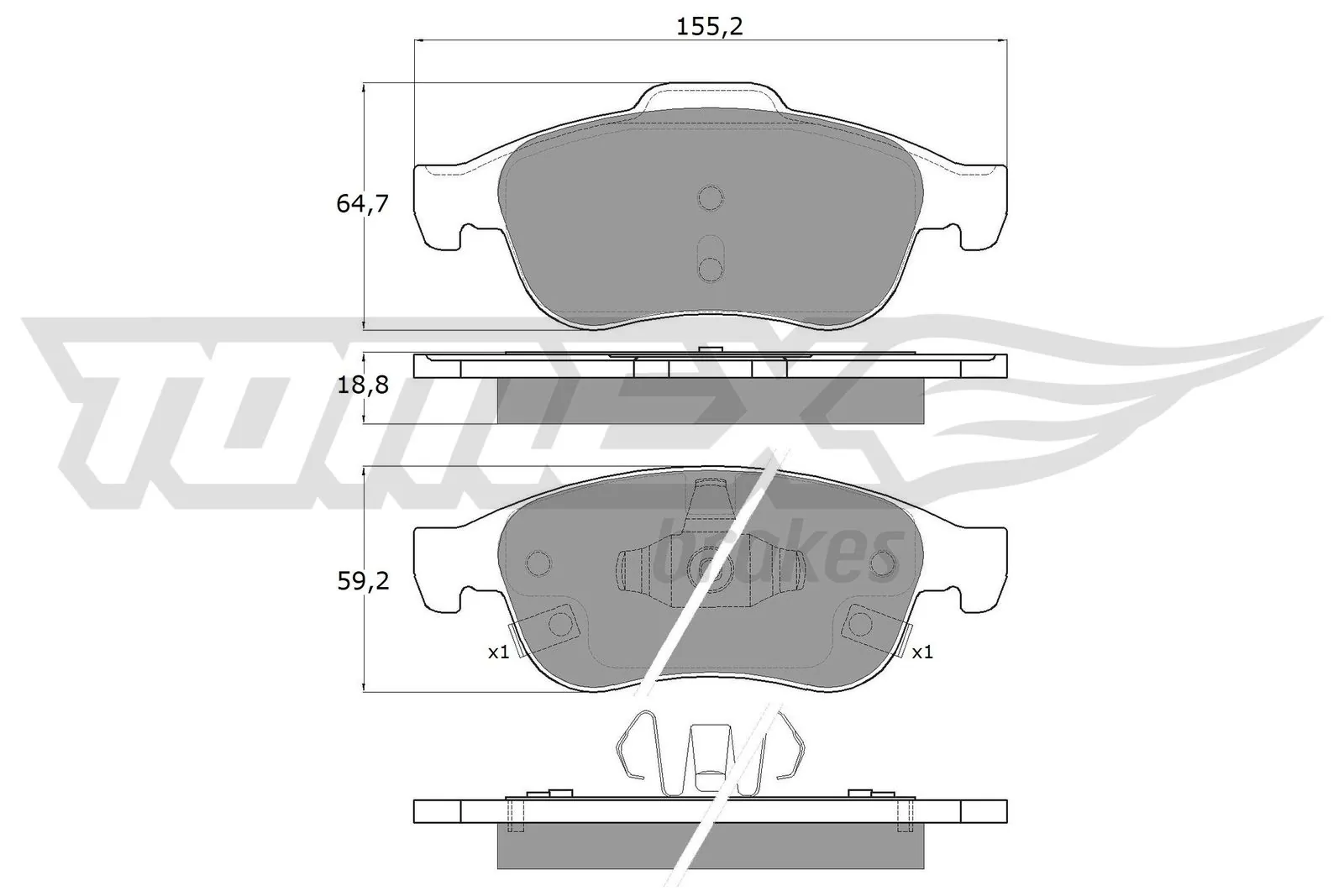 Brake Pad Set, disc brake TX 18-18