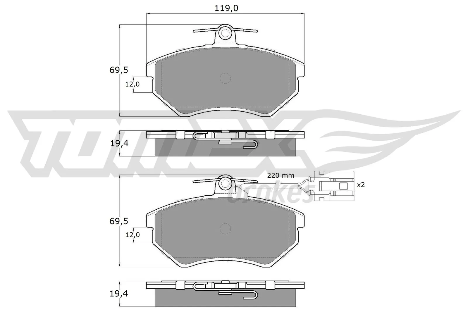Brake Pad Set, disc brake TX 12-04