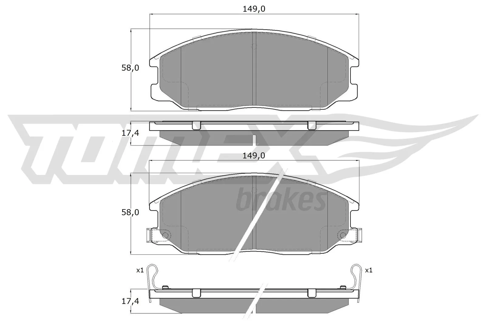 Brake Pad Set, disc brake TX 14-54