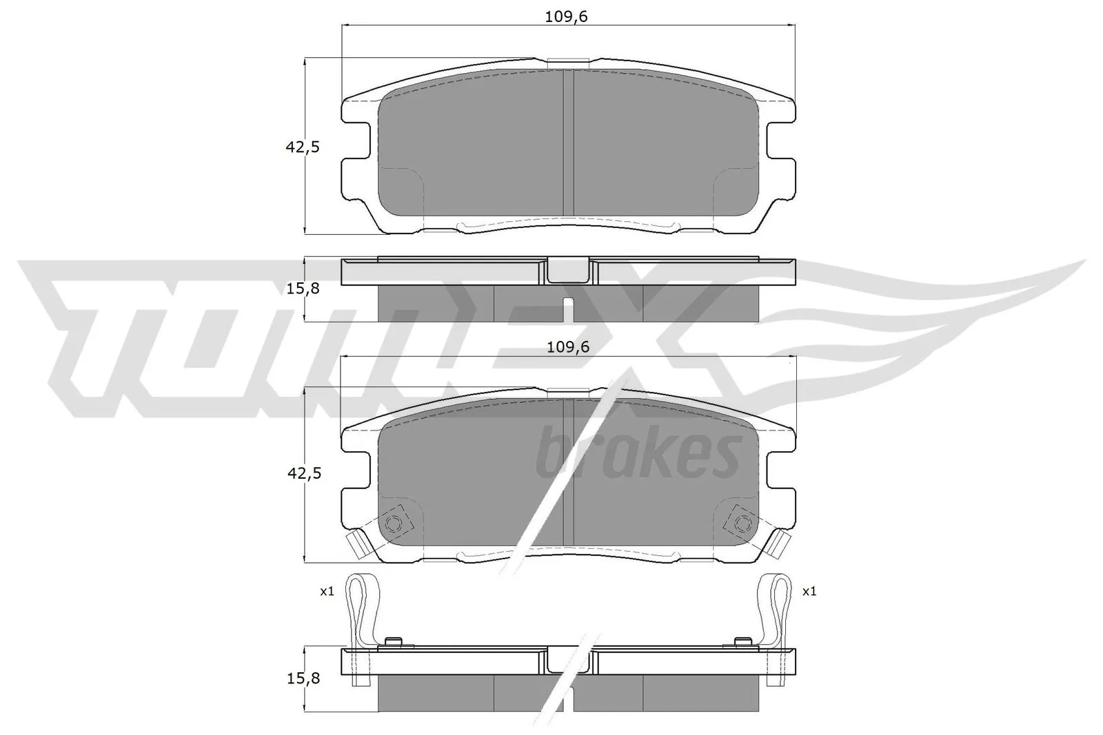 Brake Pad Set, disc brake TX 15-55