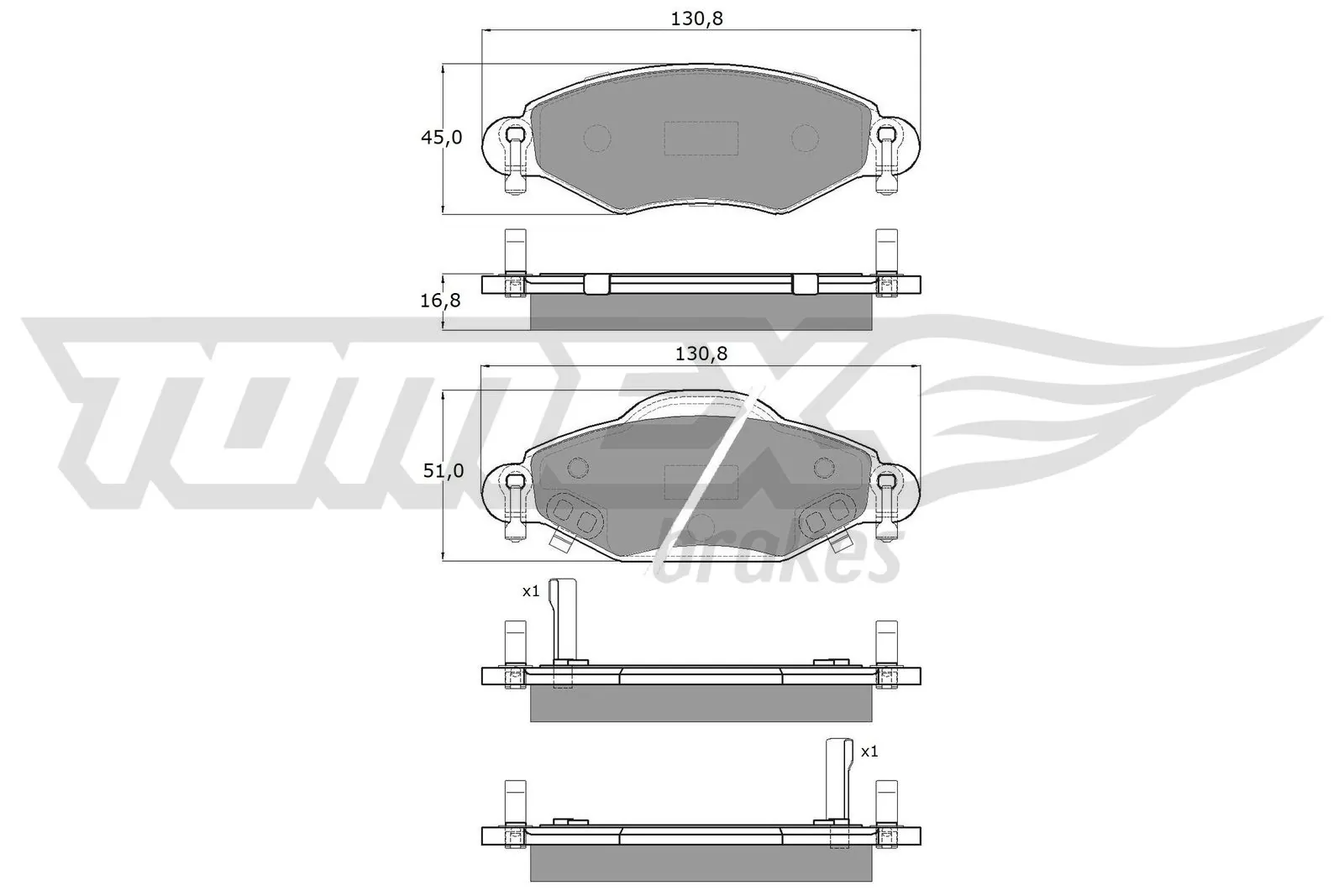 Brake Pad Set, disc brake TX 13-89