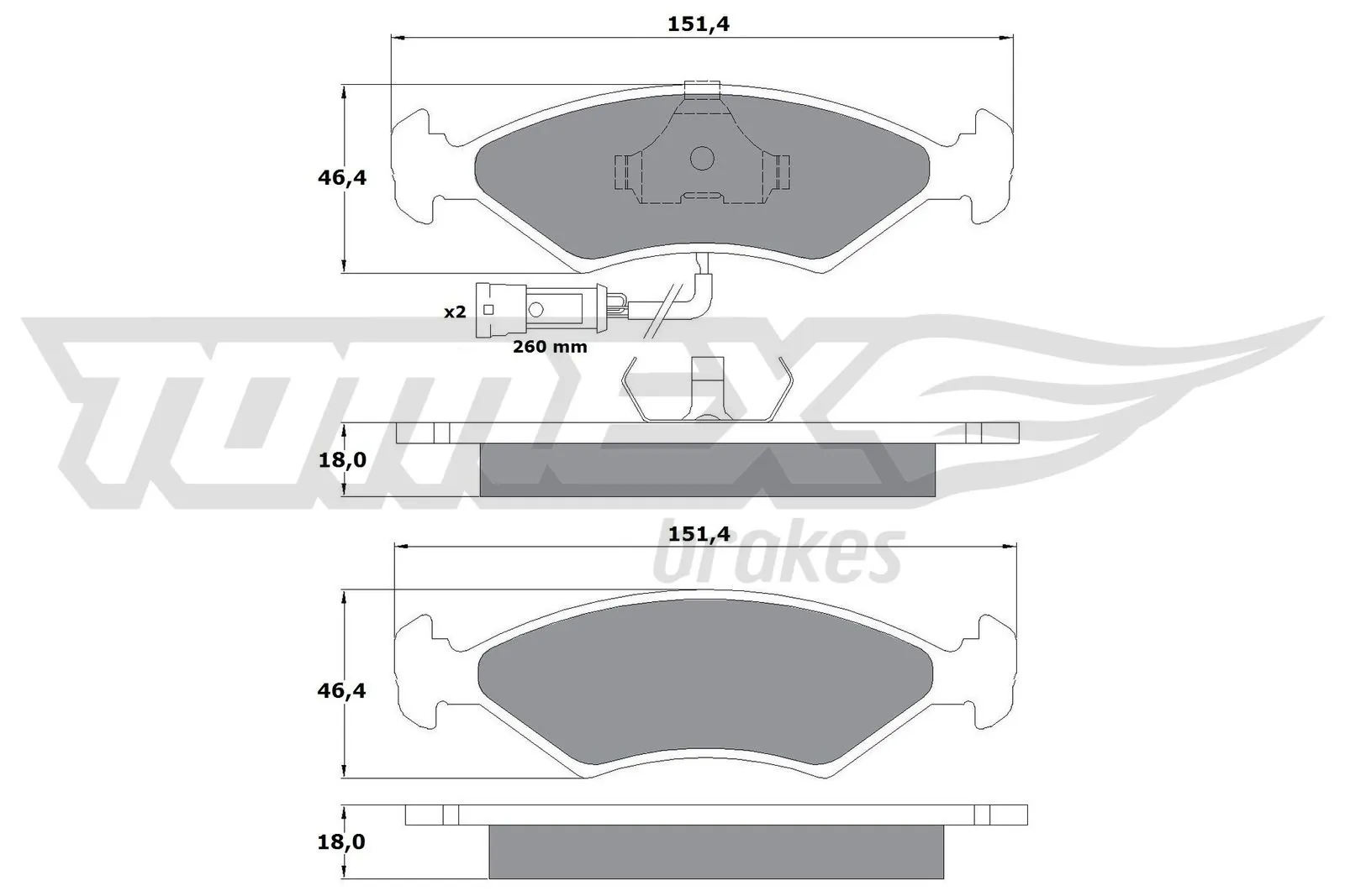 Brake Pad Set, disc brake TX 10-282