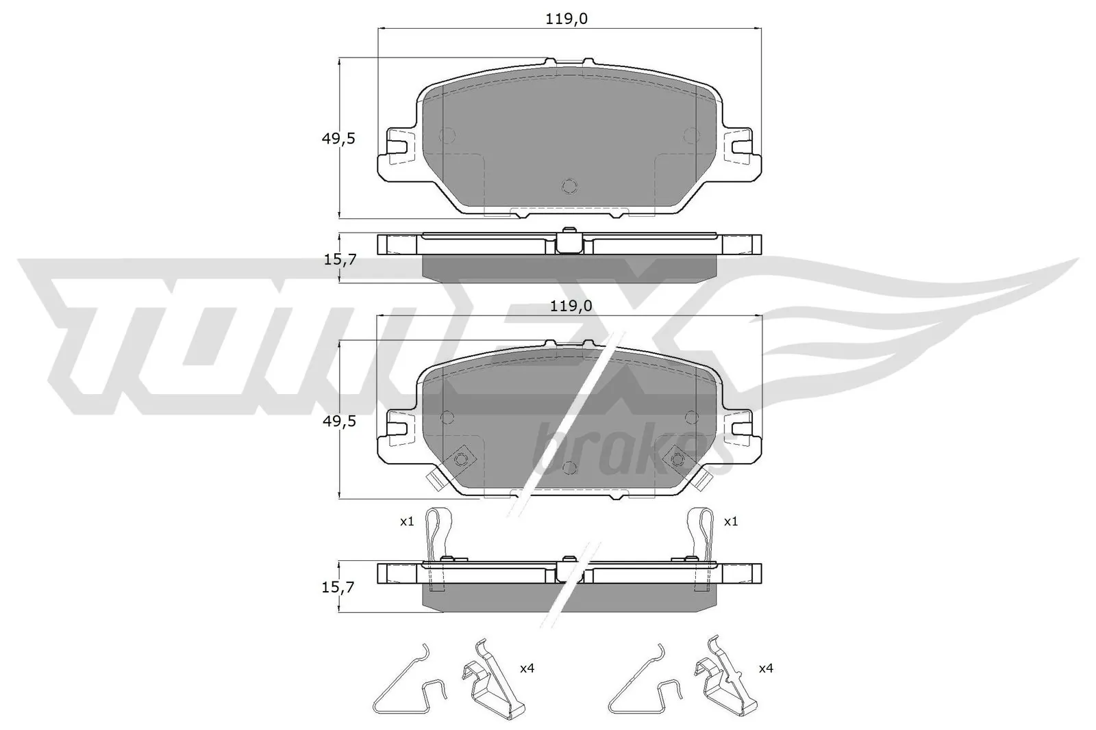 Brake Pad Set, disc brake TX 19-66