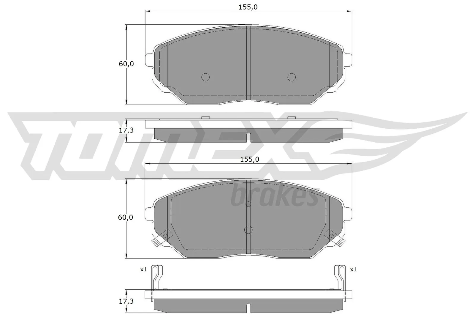 Brake Pad Set, disc brake TX 15-53