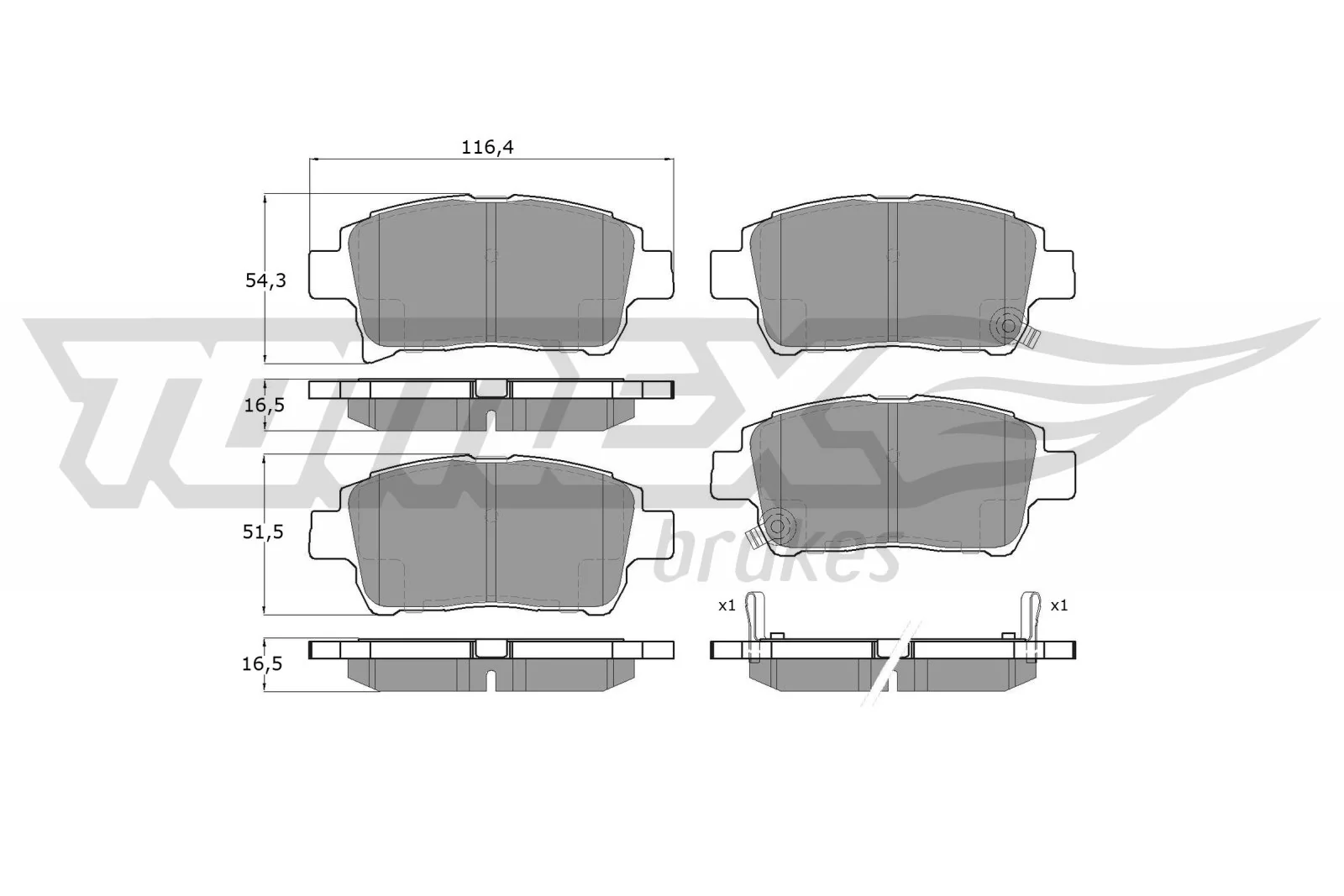 Brake Pad Set, disc brake TX 13-76