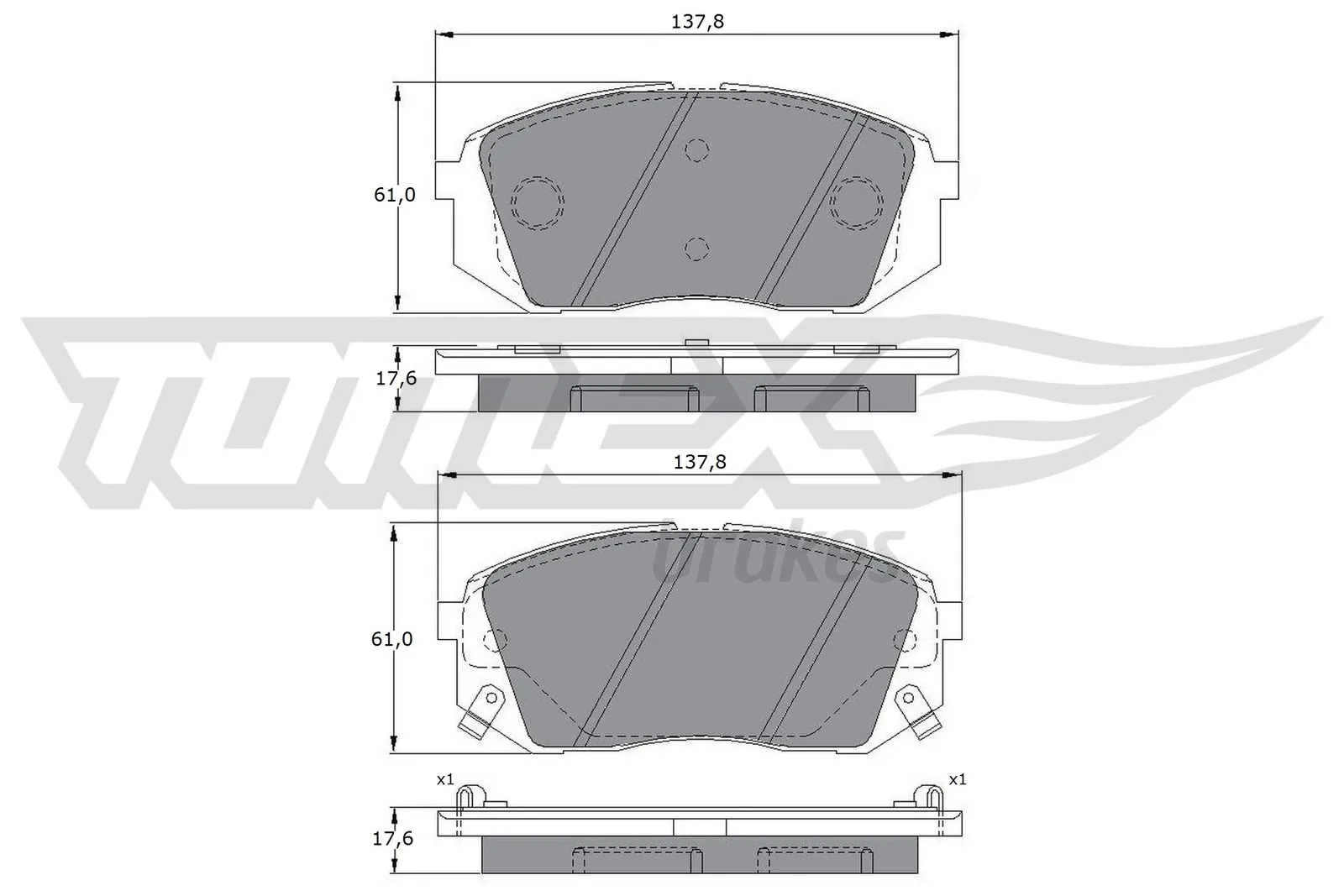 Brake Pad Set, disc brake TX 17-47