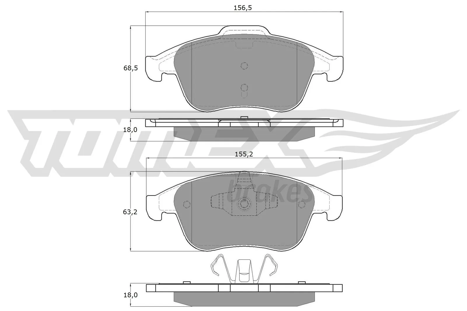 Brake Pad Set, disc brake TX 16-56