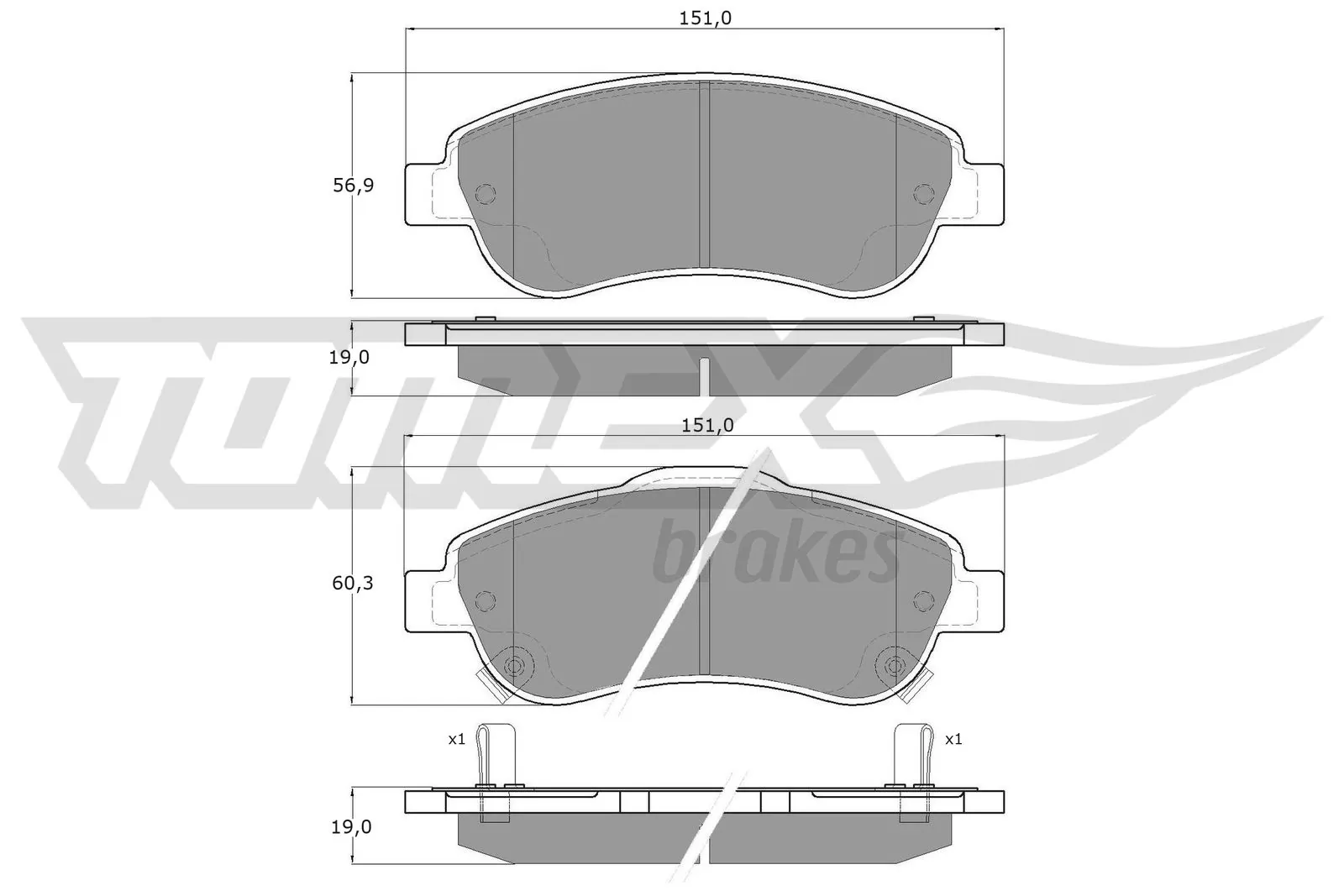 Brake Pad Set, disc brake TX 15-70