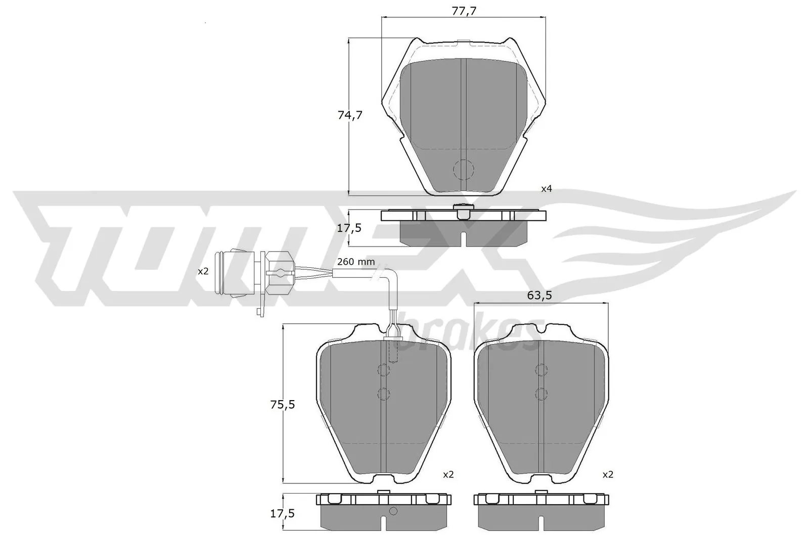 Brake Pad Set, disc brake TX 13-15