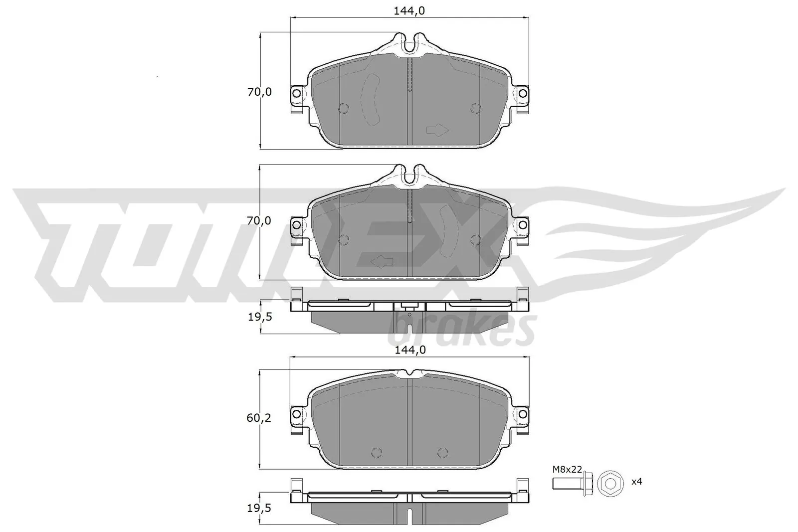 Brake Pad Set, disc brake TX 18-74