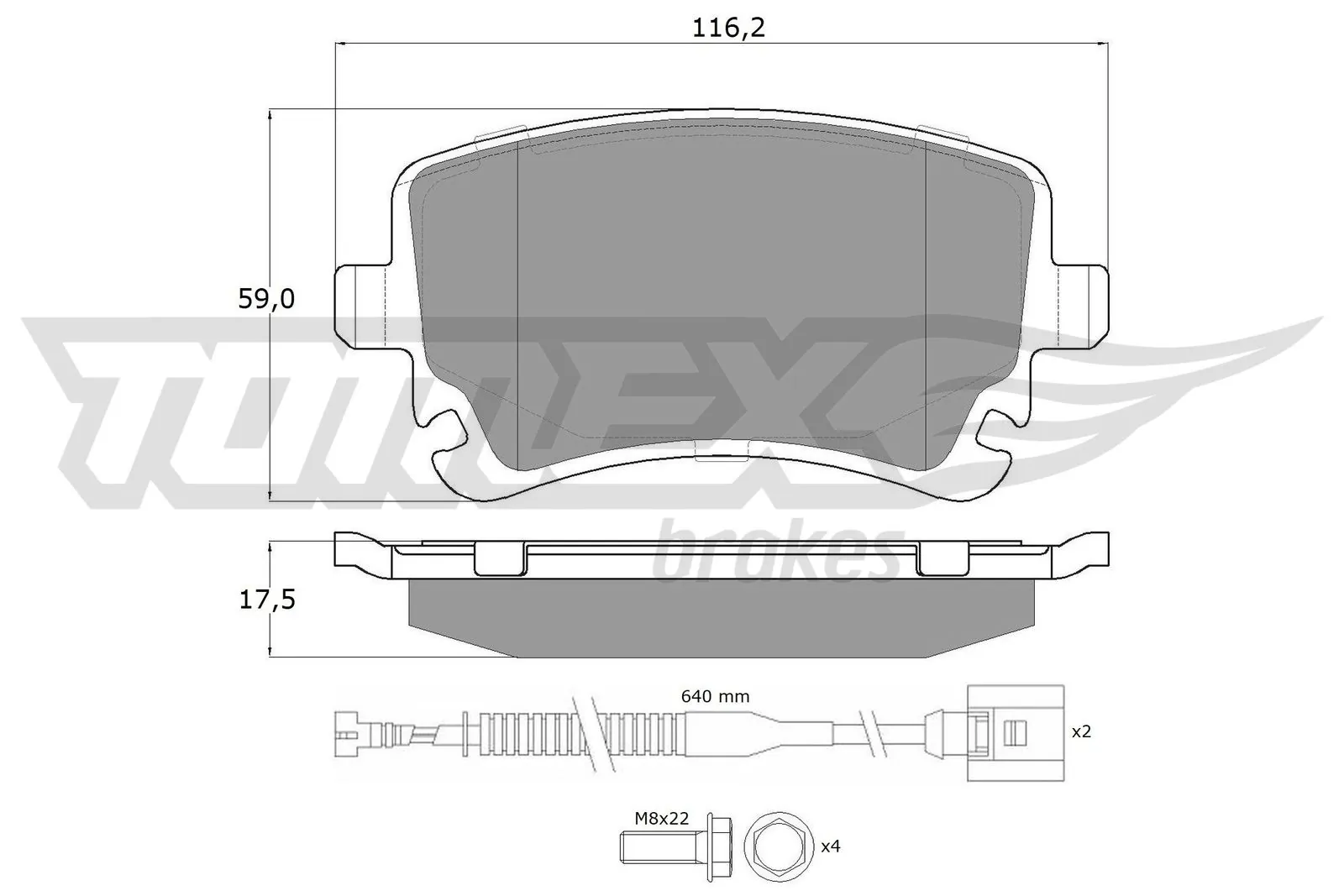 Brake Pad Set, disc brake TX 13-962