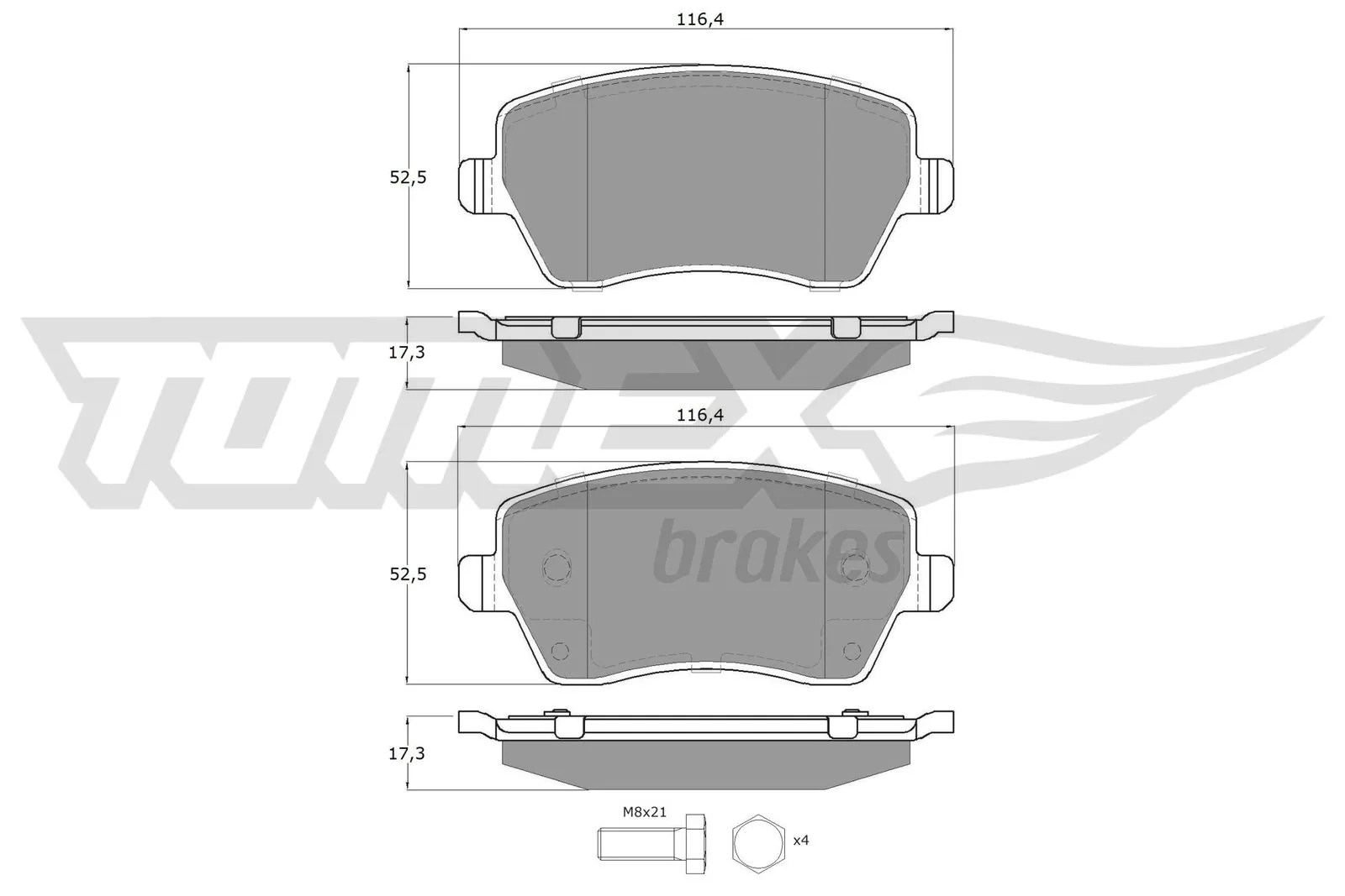 Brake Pad Set, disc brake TX 14-16