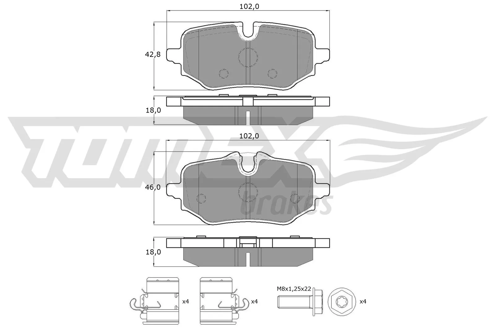 Brake Pad Set, disc brake TX 60-77