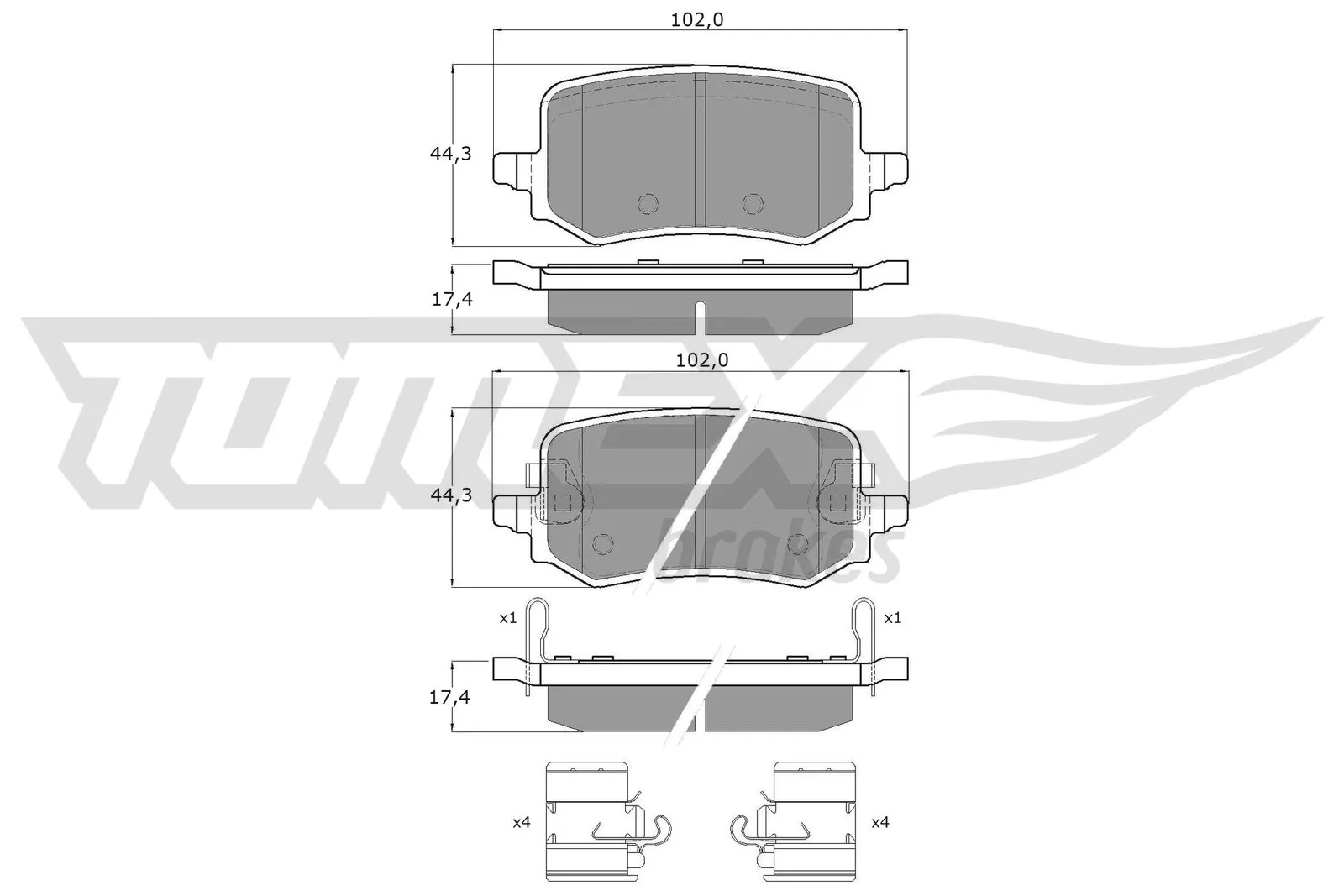 Brake Pad Set, disc brake TX 60-44