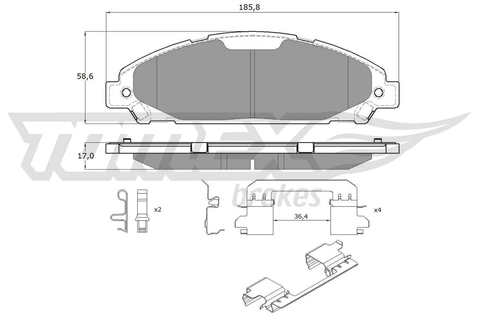 Brake Pad Set, disc brake TX 18-96
