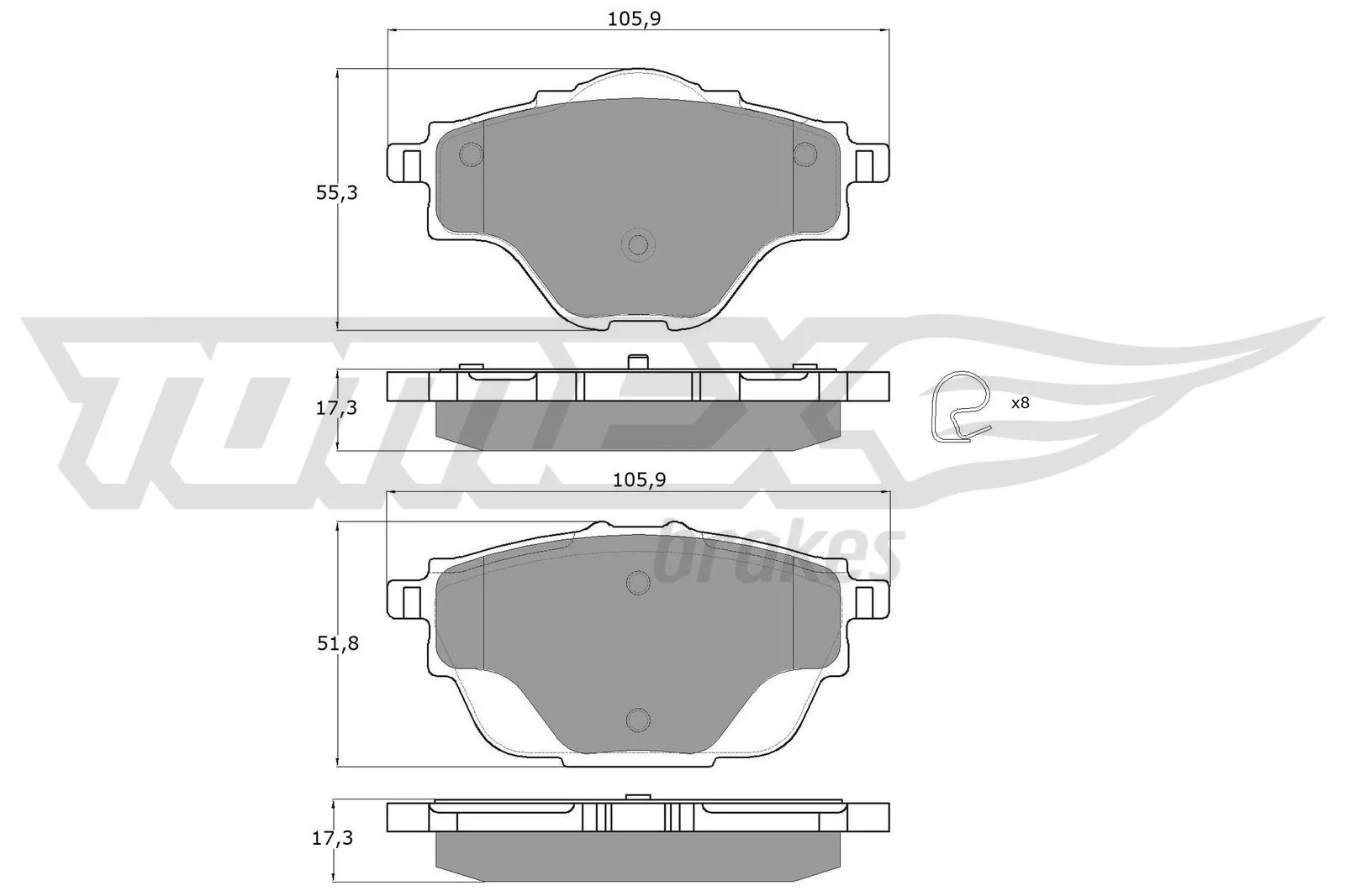Brake Pad Set, disc brake TX 18-37