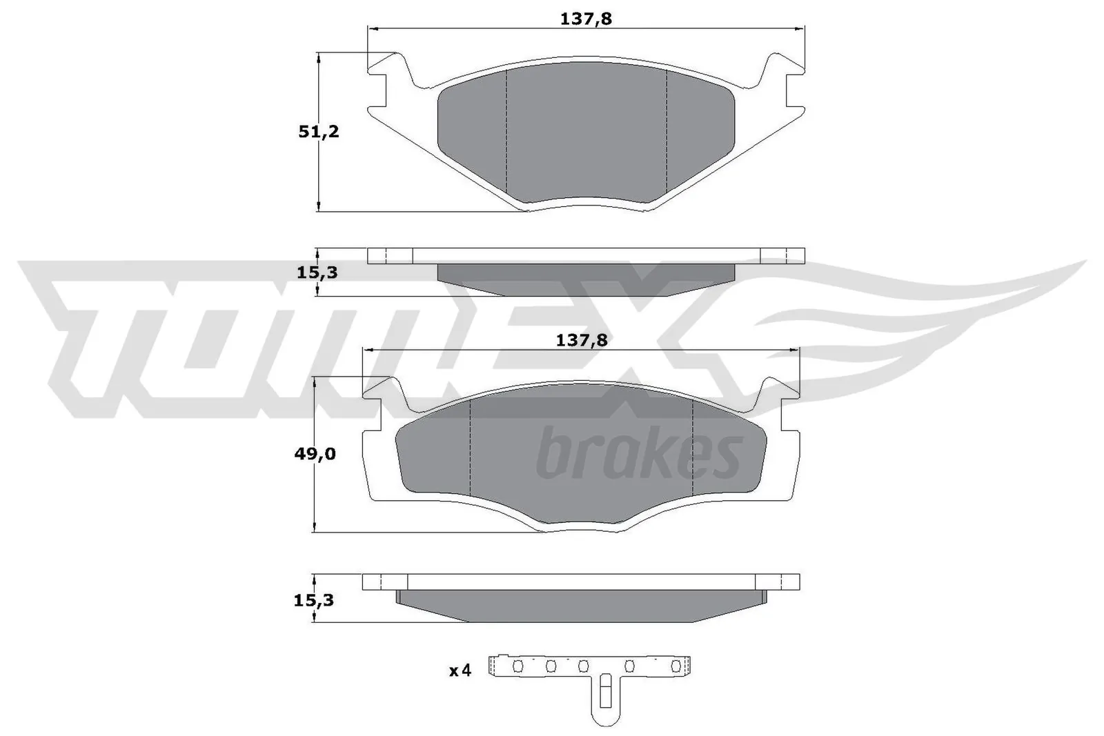 Brake Pad Set, disc brake TX 10-14