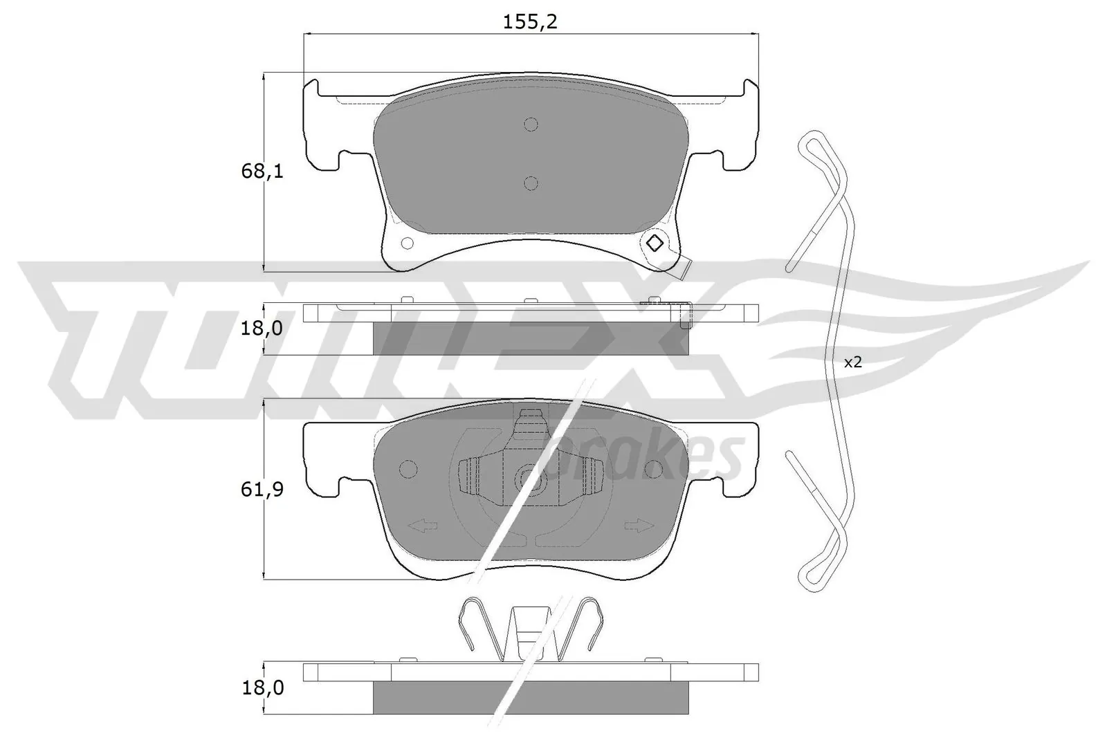 Brake Pad Set, disc brake TX 17-93