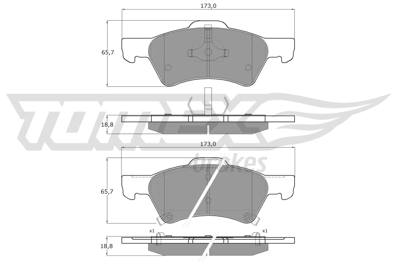 Brake Pad Set, disc brake TX 14-88