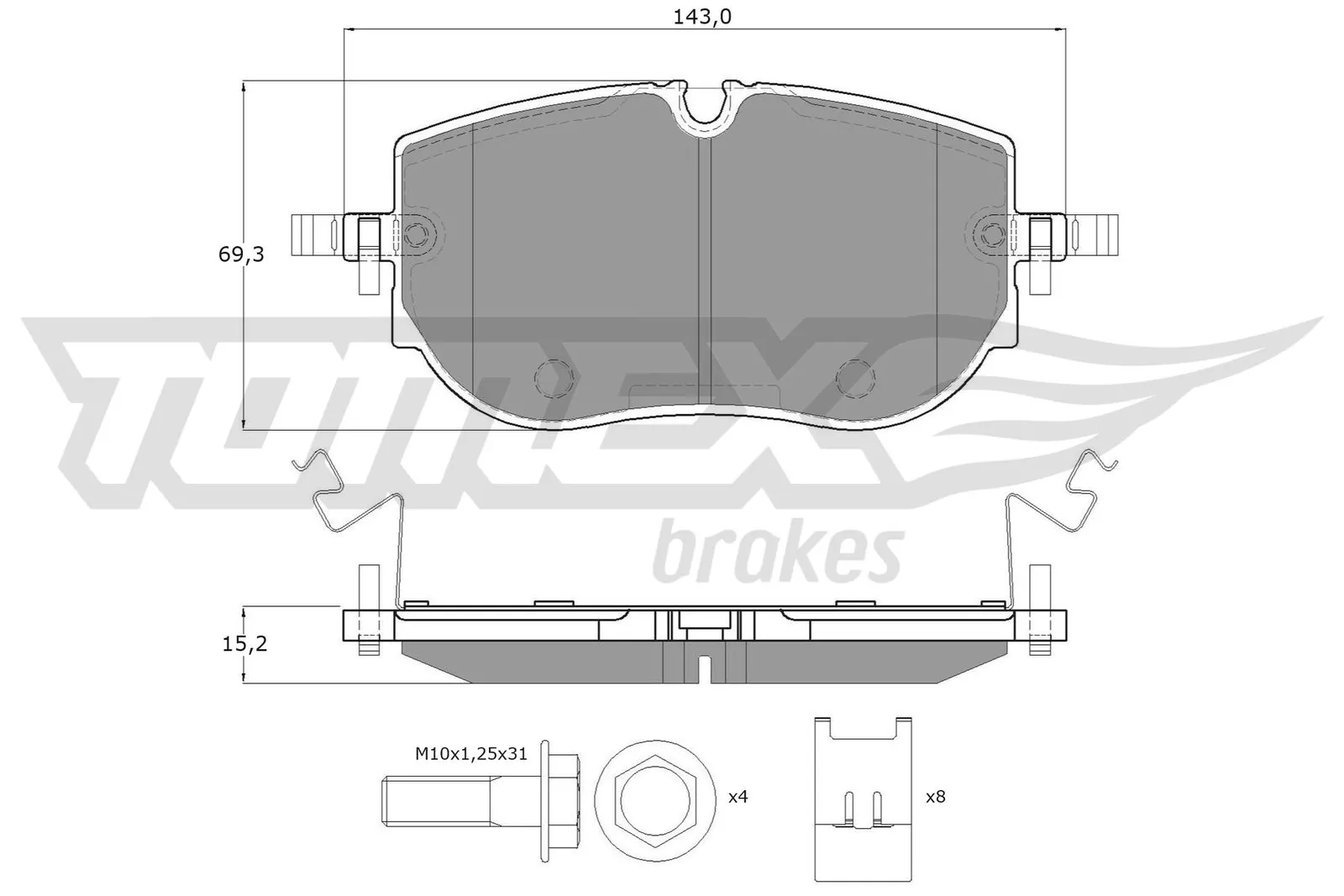 Brake Pad Set, disc brake TX 60-65