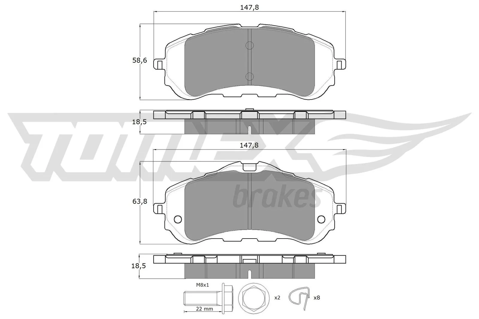 Brake Pad Set, disc brake TX 18-38