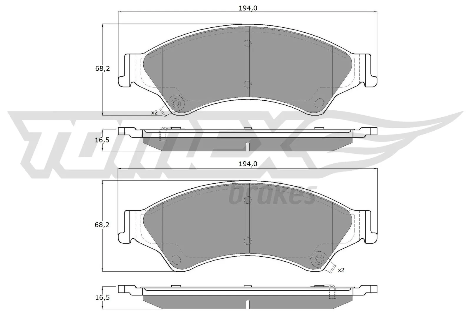 Brake Pad Set, disc brake TX 19-22