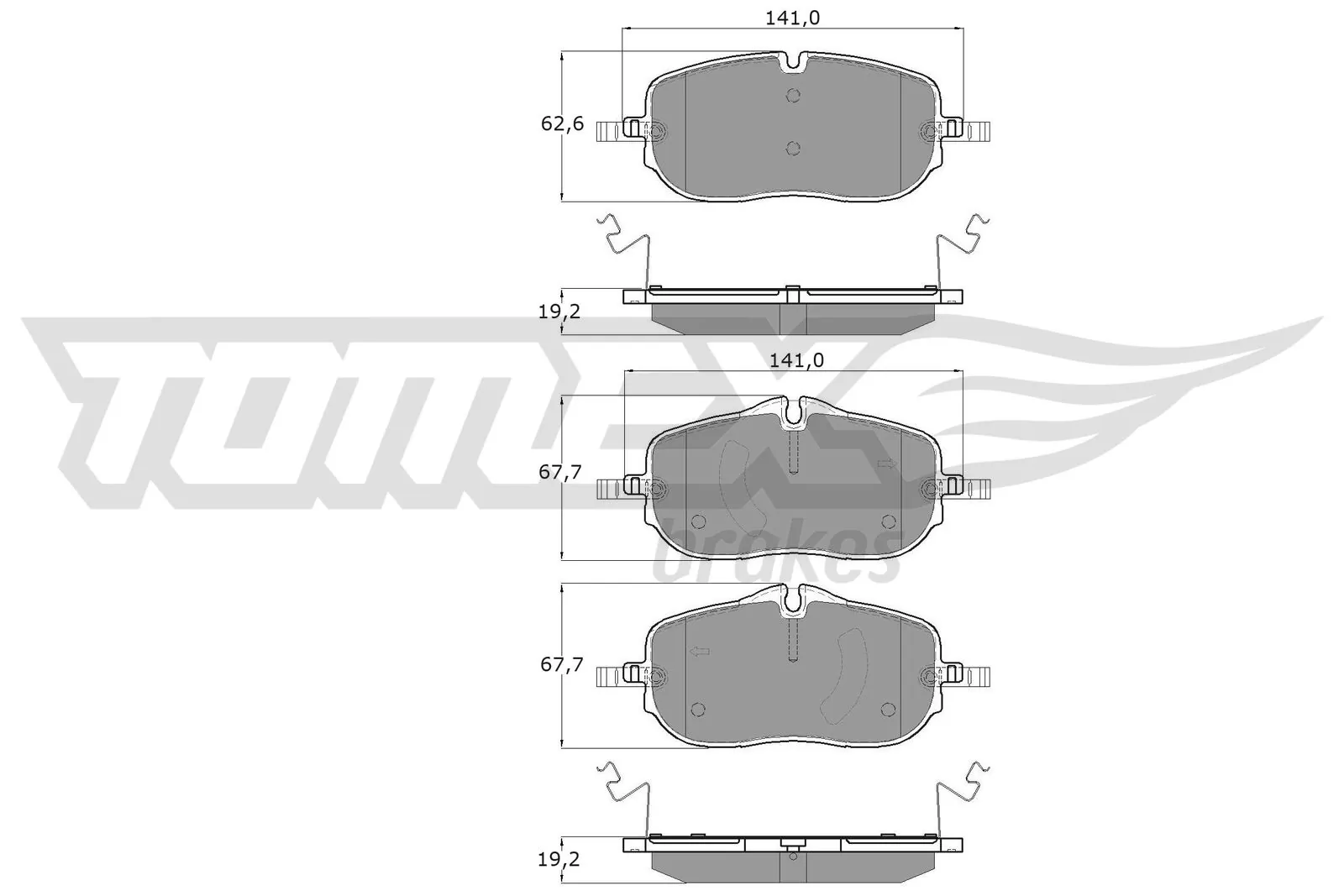 Brake Pad Set, disc brake TX 60-72