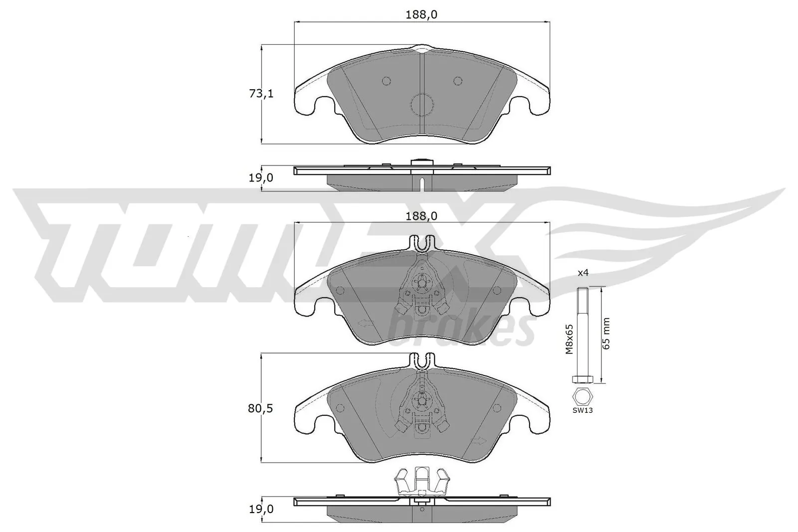 Brake Pad Set, disc brake TX 16-31
