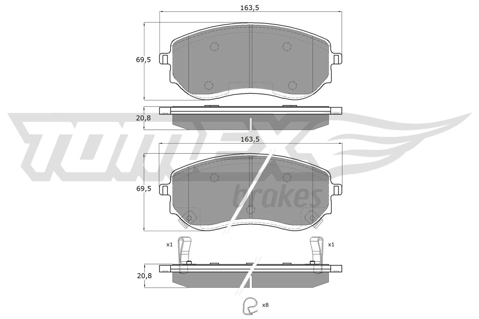 Brake Pad Set, disc brake TX 15-65