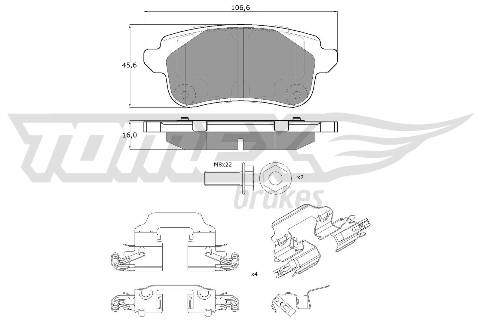 Brake Pad Set, disc brake TX 18-66