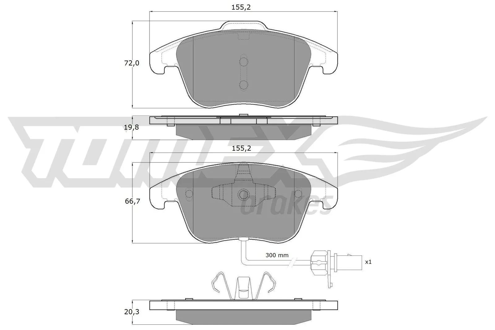 Brake Pad Set, disc brake TX 16-75