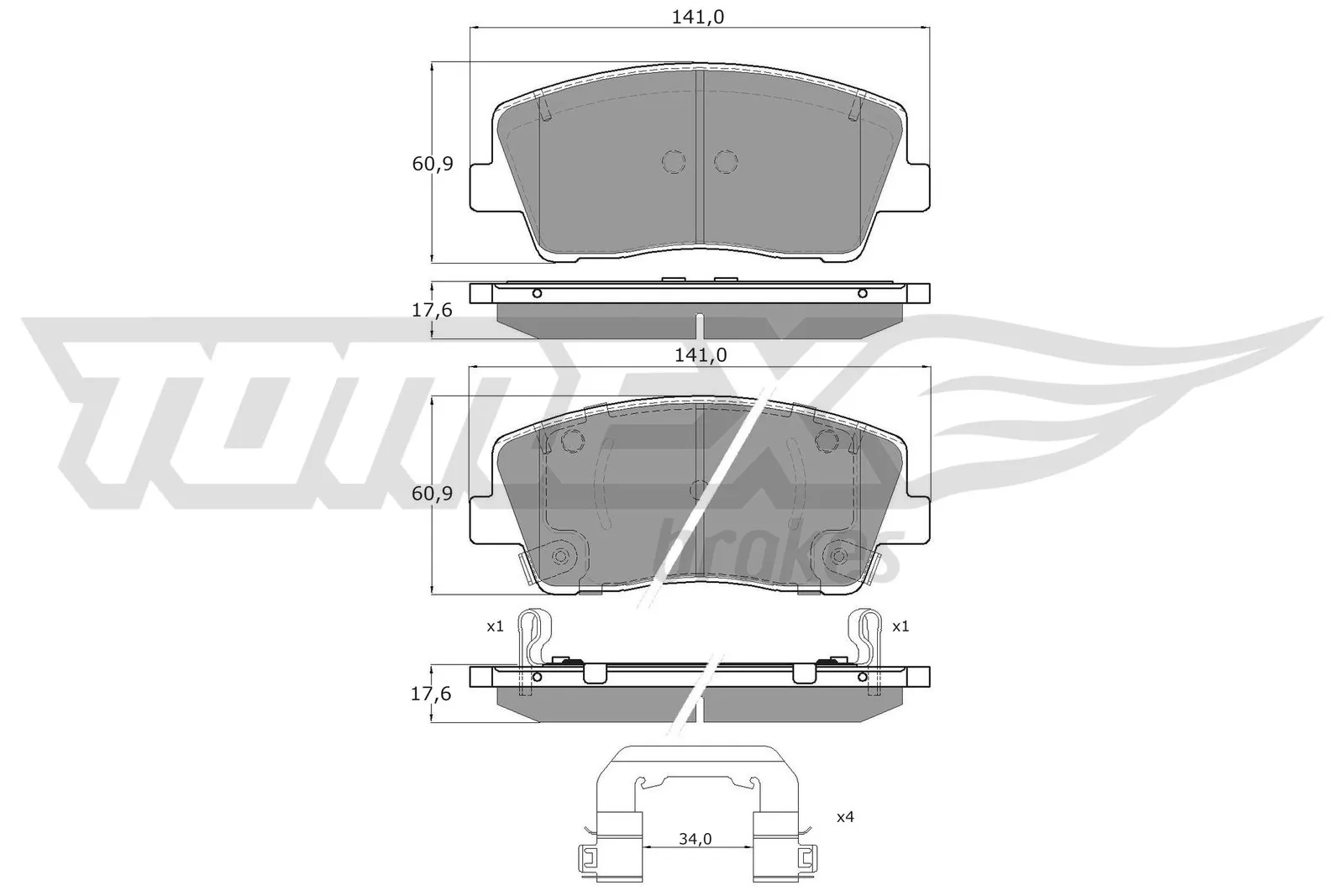 Brake Pad Set, disc brake TX 15-421