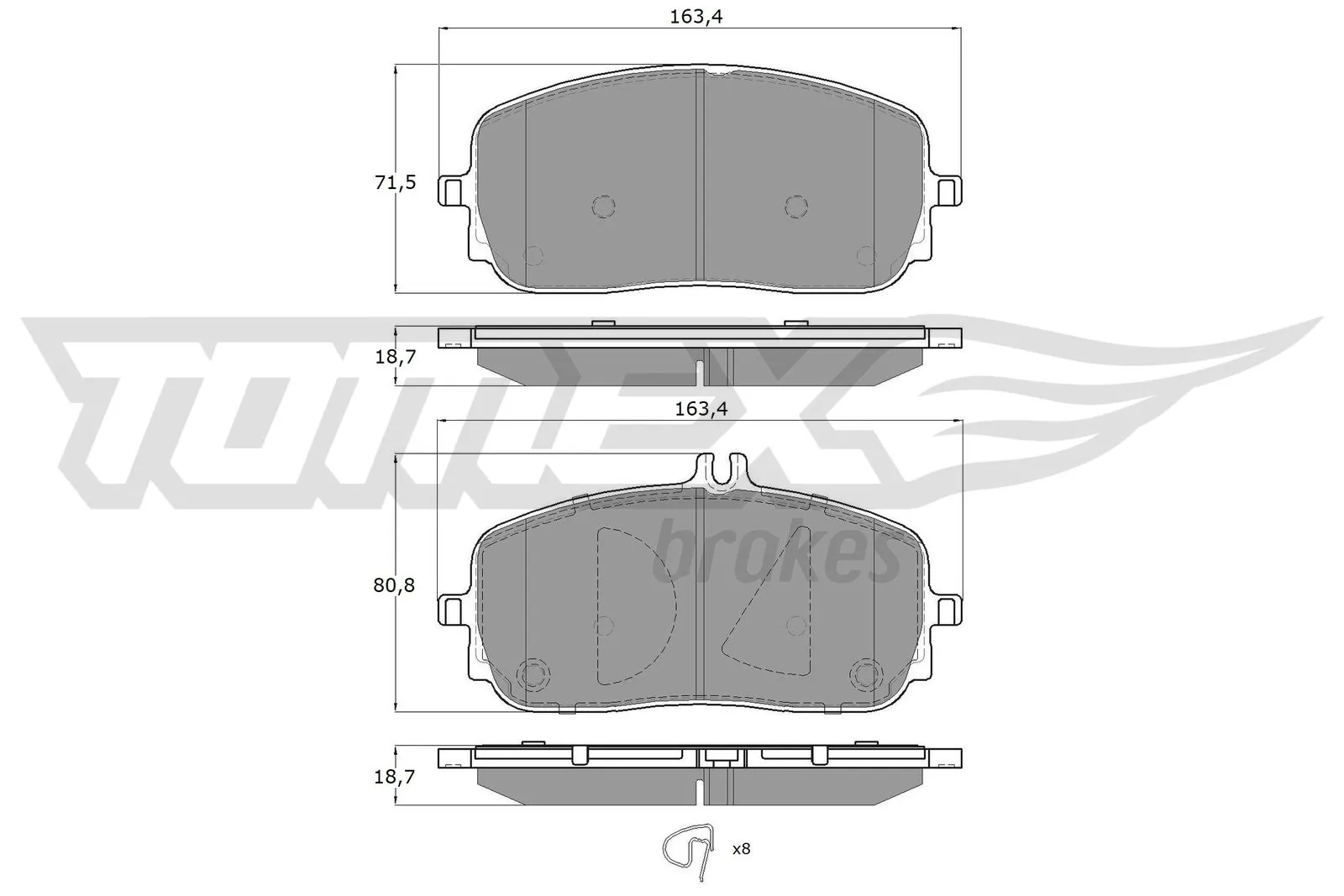 Brake Pad Set, disc brake TX 19-71
