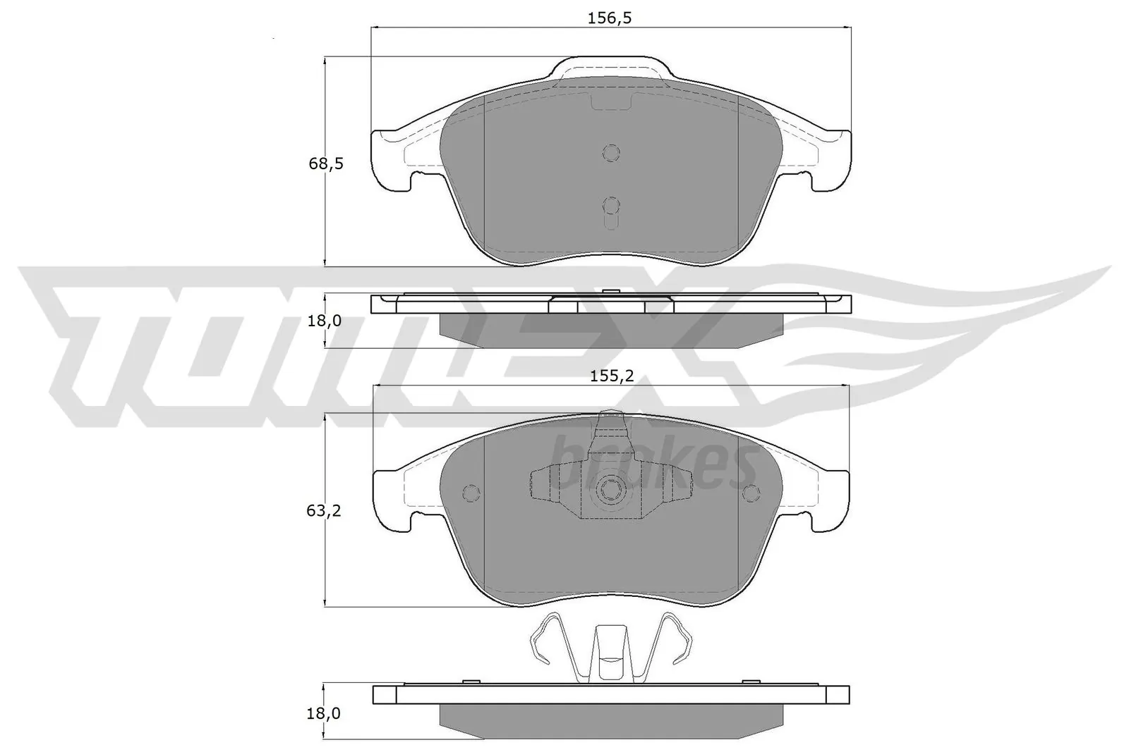 Brake Pad Set, disc brake TX 16-65