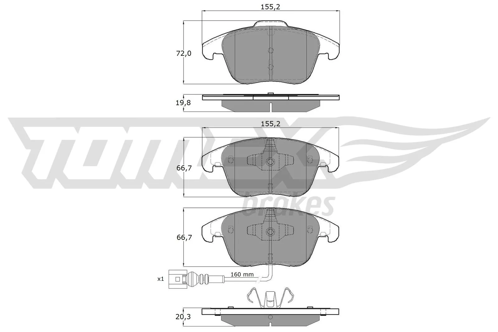 Brake Pad Set, disc brake TX 15-82