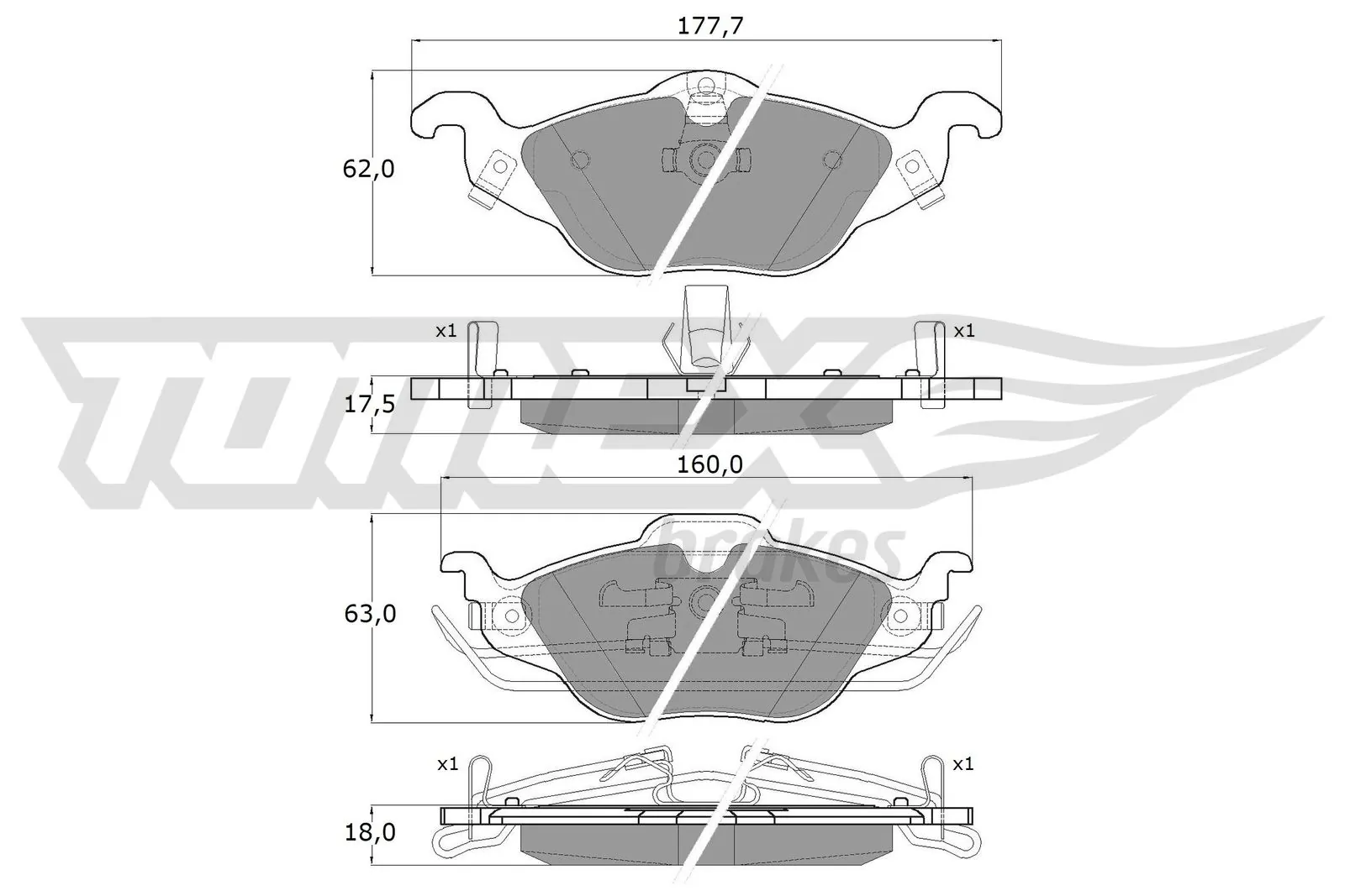 Brake Pad Set, disc brake TX 12-21