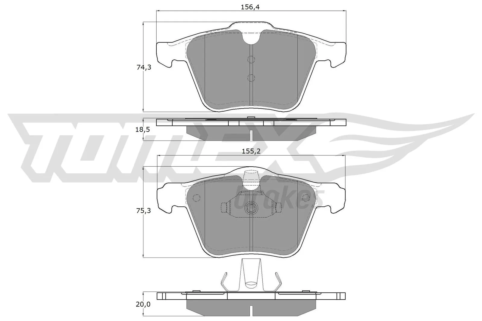 Brake Pad Set, disc brake TX 16-64