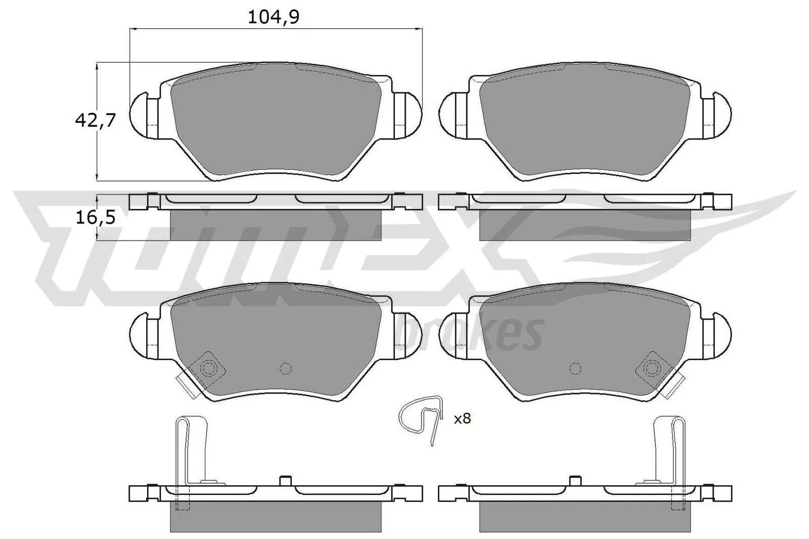 Brake Pad Set, disc brake TX 12-14
