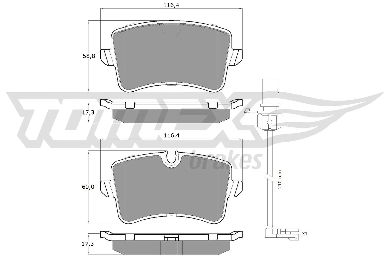 Brake Pad Set, disc brake TX 16-82