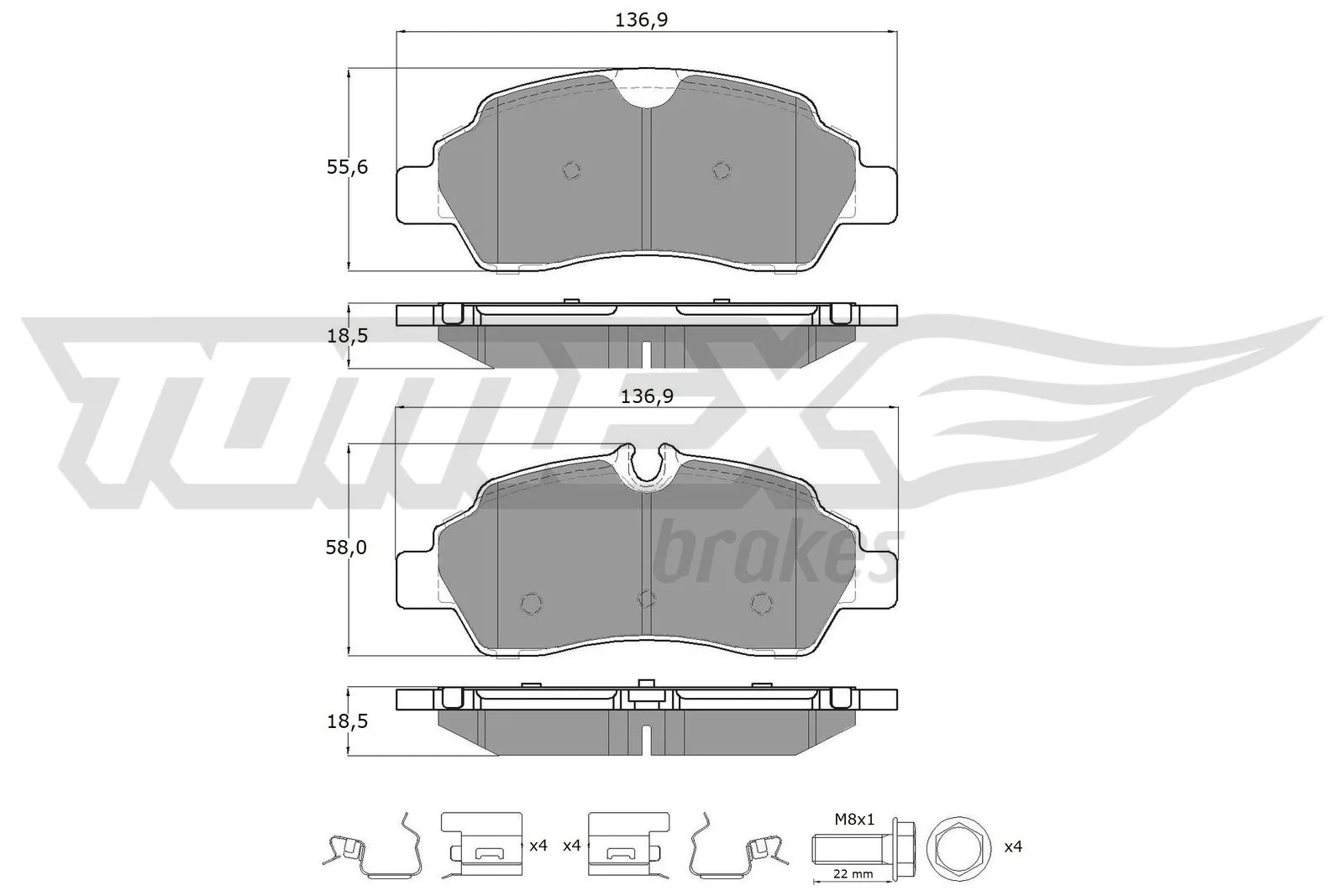 Brake Pad Set, disc brake TX 18-92