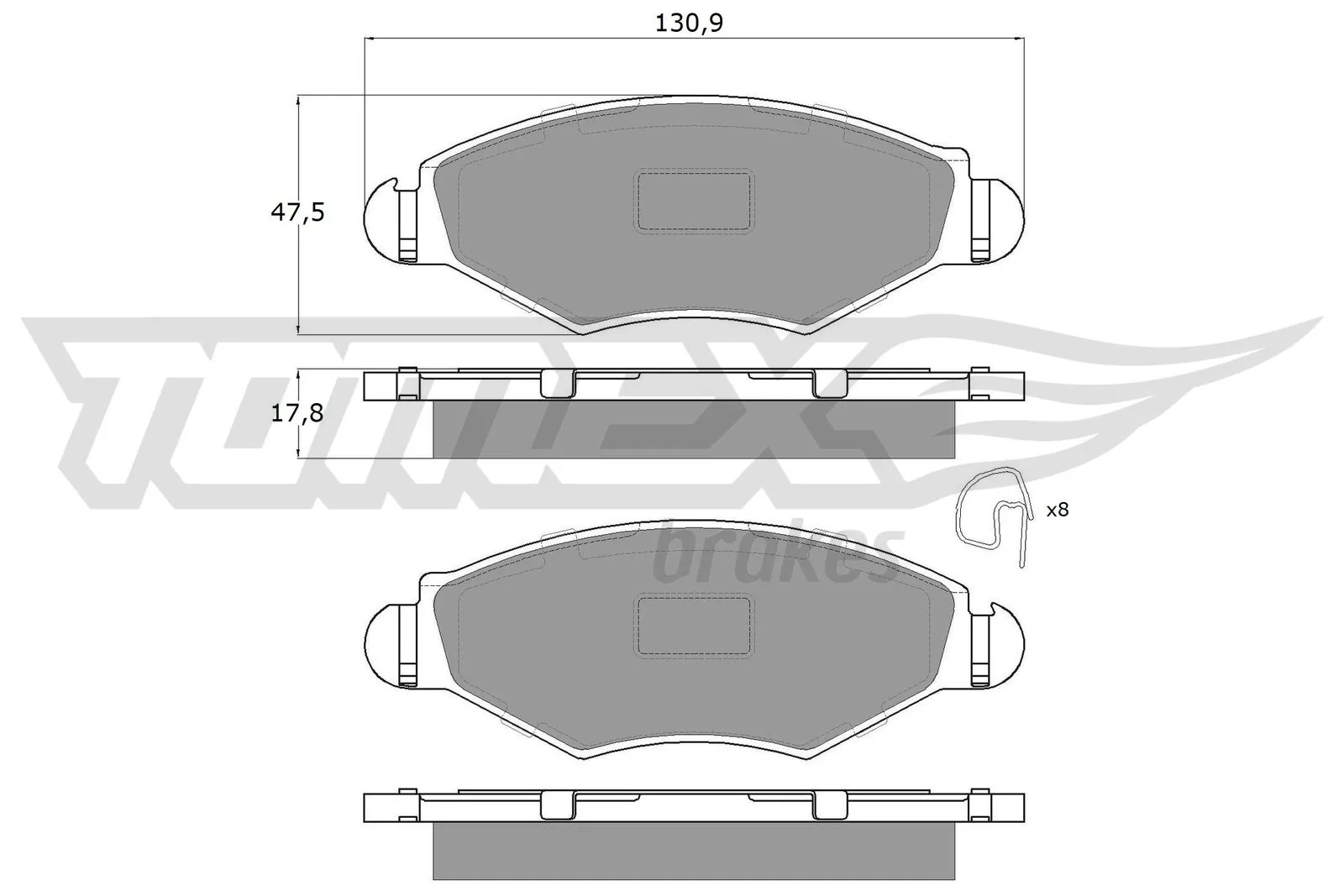 Brake Pad Set, disc brake TX 13-43