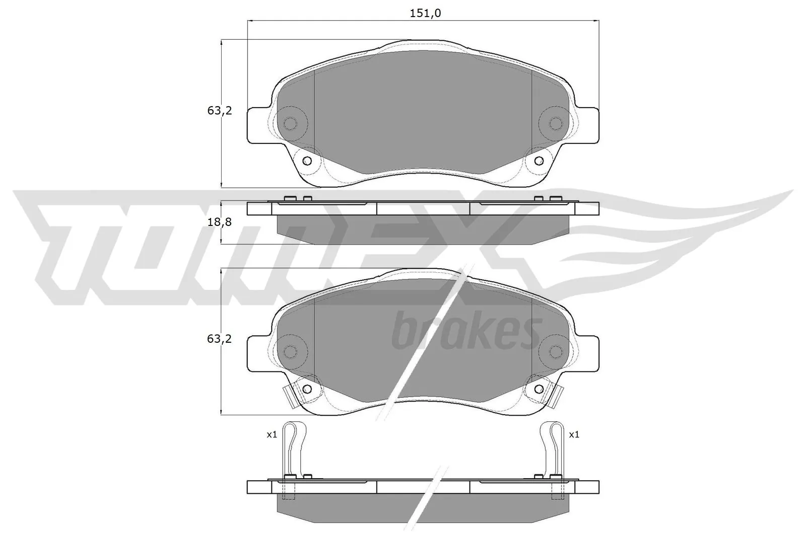 Brake Pad Set, disc brake TX 13-61