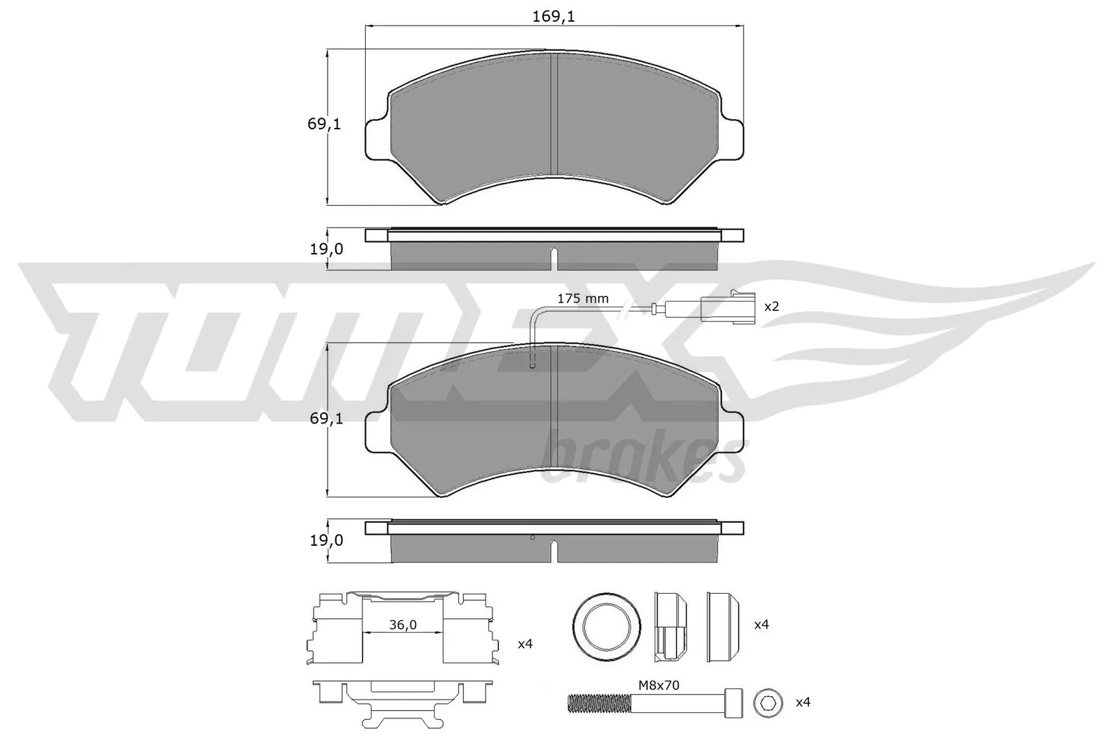 Brake Pad Set, disc brake TX 14-401
