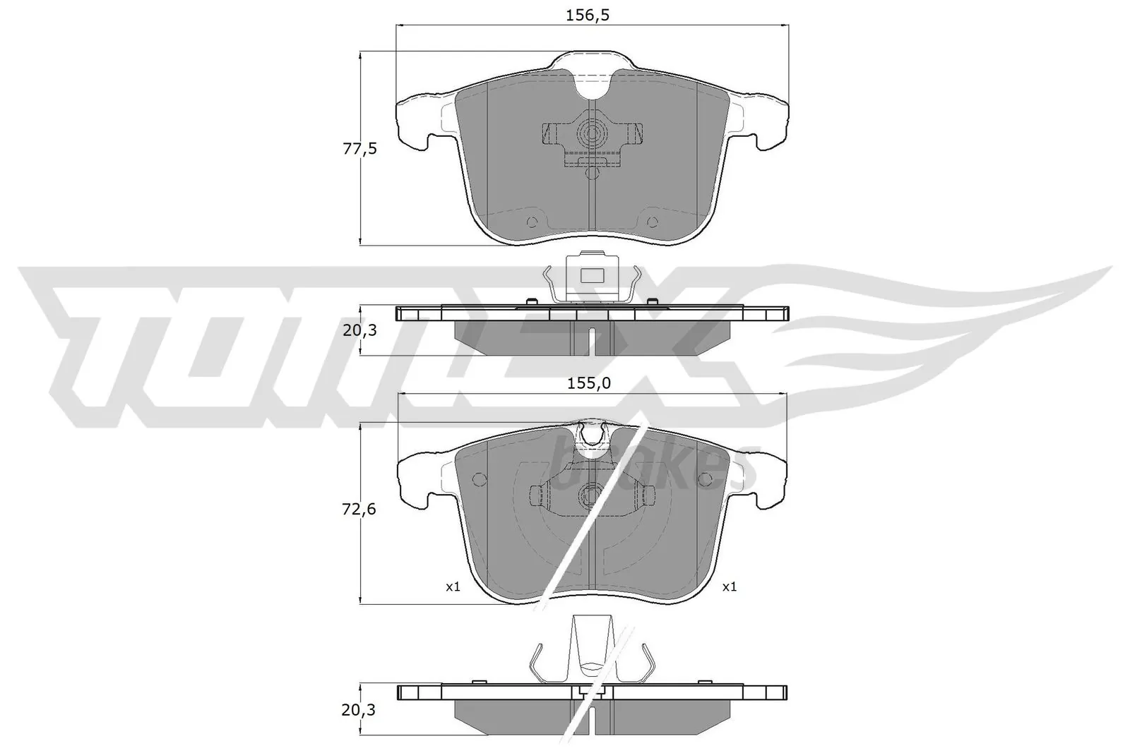 Brake Pad Set, disc brake TX 16-19