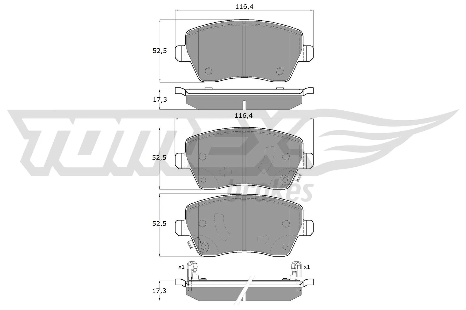 Brake Pad Set, disc brake TX 14-161