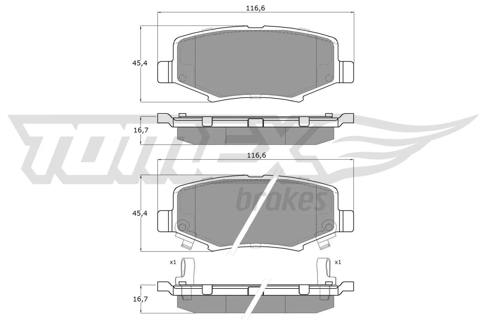 Brake Pad Set, disc brake TX 19-21