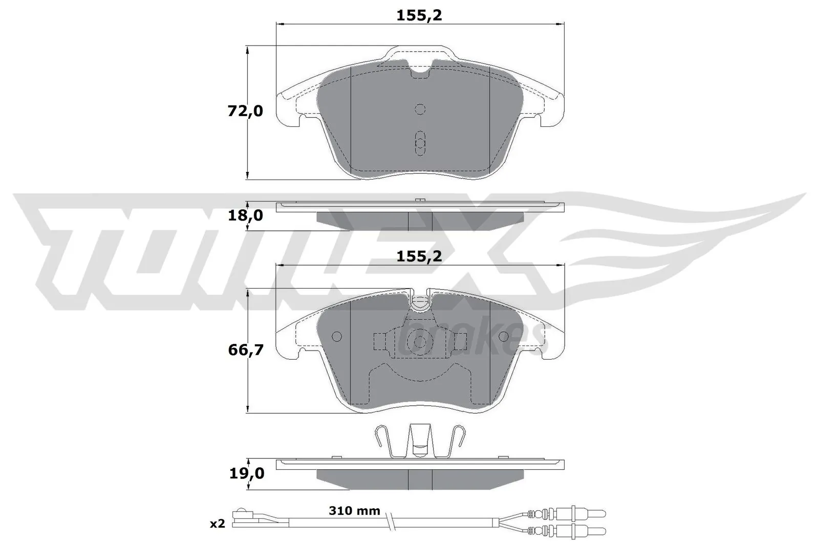 Brake Pad Set, disc brake TX 16-55