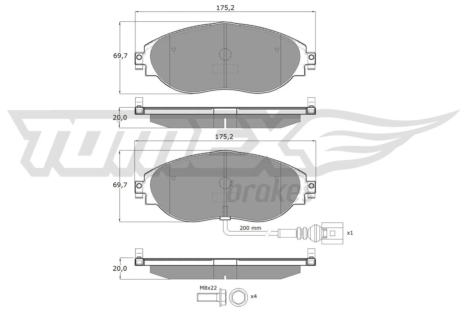 Brake Pad Set, disc brake TX 16-84