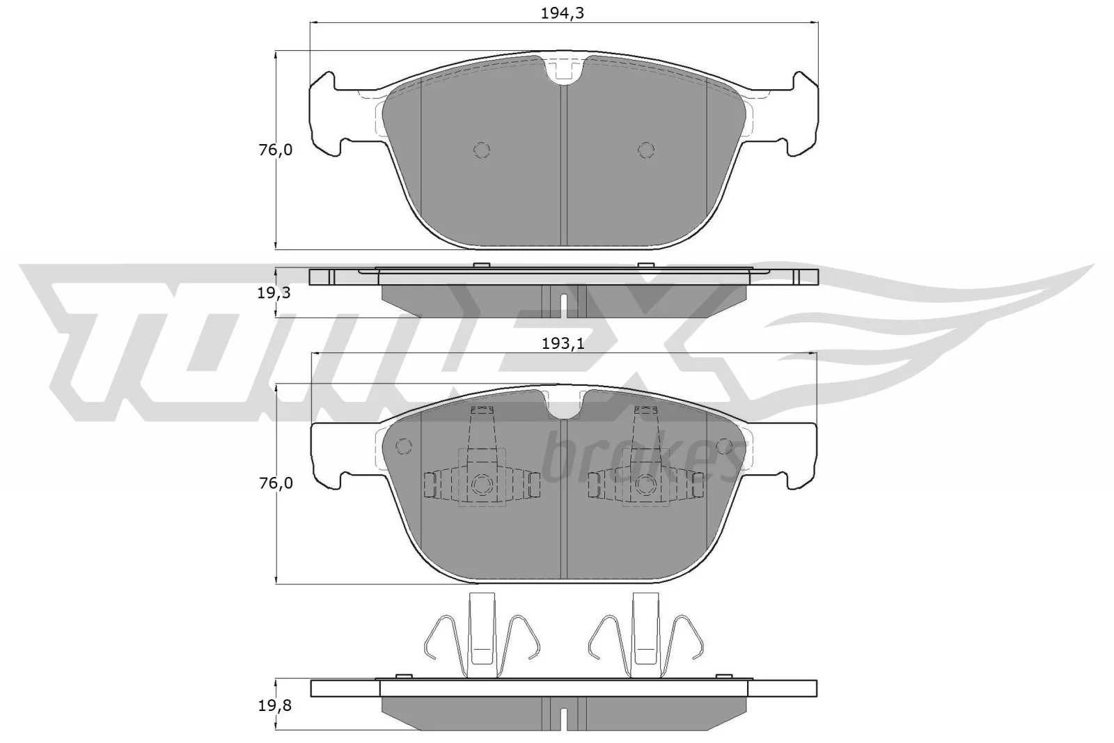 Brake Pad Set, disc brake TX 16-57