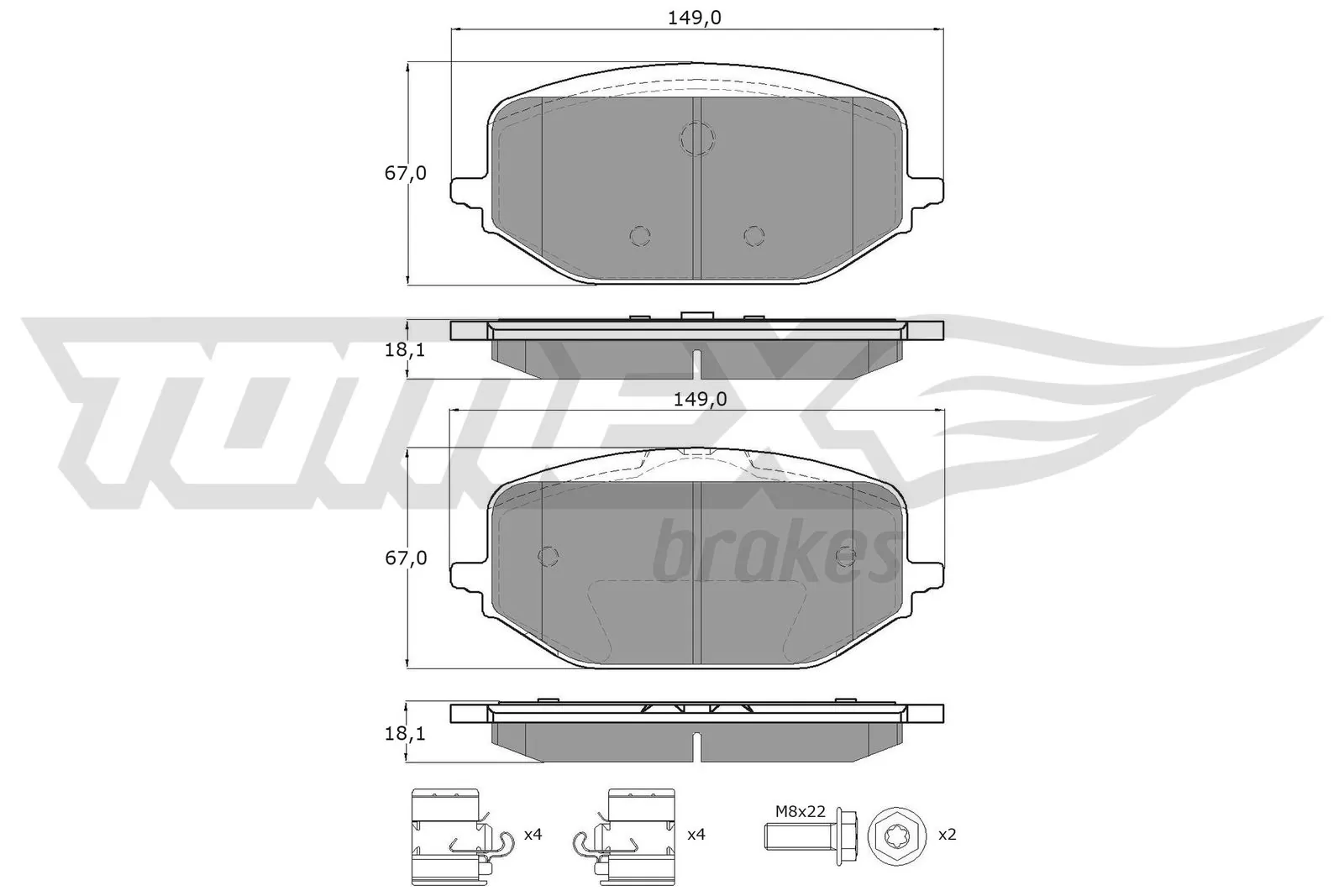Brake Pad Set, disc brake TX 60-54